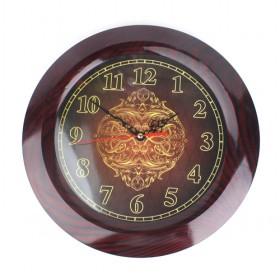 Elegant And Delicated Design Brown Wooden Round Wall Hang Clock Set