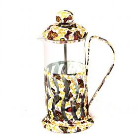 High Quality With Nice Glamorous Yellow Floral Design French Press Pot/ Coffee Makers/ Tea Maker/ Pots