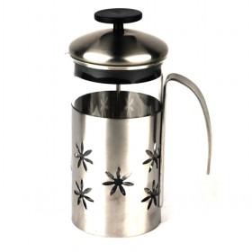 Large Volume 1000ml Snowflake Design Stainless Steel Glass Coffee Maker Pot/ Coffee Press Pot