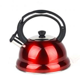 3L High Quality Red Polished Stainless Steel Whistling Water Kettle