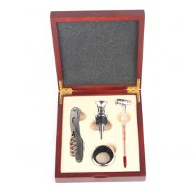 4 Pieces Wooden Box Packed Stainless Steel Wine Tool Set Bottle Opener Sets
