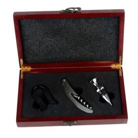 Simple Pack Of Wine Sets Of 3 Pieces With Stopper Corkscrew And Foil Cutter