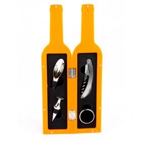 Orange In Black Out Bottle Shaped Box With Novelty Design Wine Sets