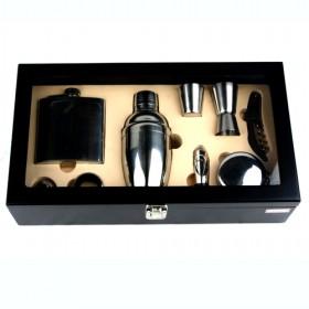 Comprehensive Elegant Wine Boxes In Black Packing Box With Window Wine Pots Cups Corks Opener Set