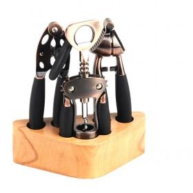 Hot Sale Wooden Display 3 Pieces Opener Set With Black Copper Color