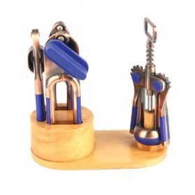 Hot Sale Home Accessory Opener Set With Wooden Stand With Corks On Right Side