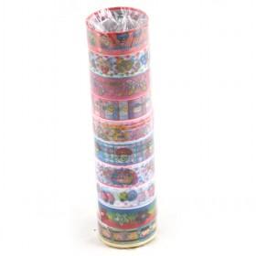 Fashion Colorful Fabric Dots Tape/DIY Printed Decoration Tape 12models Mixed , 10pc