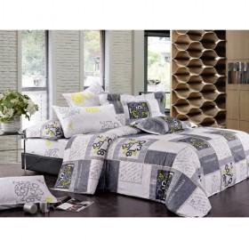 Low Key Dark Purple And Grey Number Cube 4-piece Bedding Sets