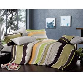 Simple Yellow Green And Brown Decorative Stripes 4-piece Bedding Sets
