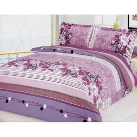 Cheap Purple And Floral Decorative Polyester 4-piece Bedding Sets