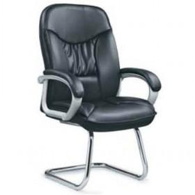 Graceful Black Leather Computer Chair/ Office Chair/ Boss Chair With Armrests