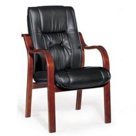 High Rank Black Leather Wooden Computer Chair/ Office Chair/ Boss Chair With Armrest
