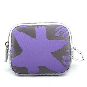 Cute Purple Floral Prints Exotic Stylish Anti-shock Universal Nylon Waterproof Zipping Camera Bags