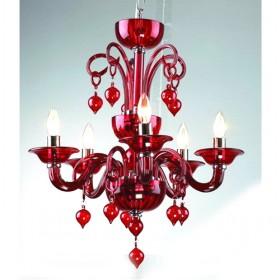 Red Double Layers Crystal Ceiling Light
