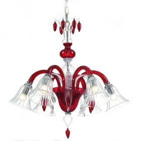 Red And White Crystal Ceiling Light