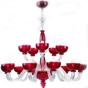Red  Classic Crystal Ceiling Light
