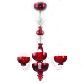 Classic Red Pendant Crystal Ceiling Light