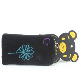 WaterProof Blue Flower Cell Phone Mobile Soft Sleeve Case Pouch Bag,With Hand Strap