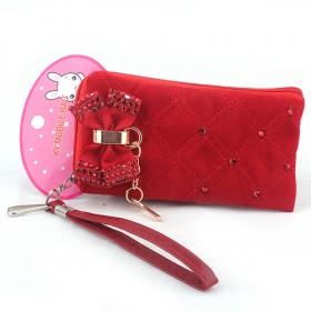 2013 Pu Red With Tie Cellphone Bag, Cell Phone Case, Phone Pouch For HTC For Phone 4s For Samsung