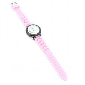 Sweet Jelly Pink Silicon Waterproof Cartoon Printing Decorative Ladies Quartz Sport Wrist Watch