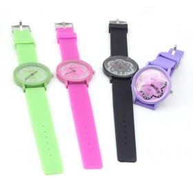 Gel Multi-colors Serial Round Silicon Waterproof And Diamond-Decorative Ladies Quartz Wrist Sport Watch