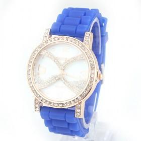 Hot Sale Blue Silicon Waterproof Cartoon Girls Lady Quartz Sport Wrist Watch