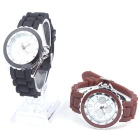 Brown And Black Silicon Waterproof Cartoon Child Watch Girls Quartz Steel Wrist Watch Set