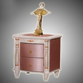 High Quality Light Pink PVC Retro Stylish Bedside Table/ Night Table