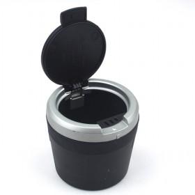 Good Quality Elegant Design Silver And Black Cylindrical Car Ashtray With Lid