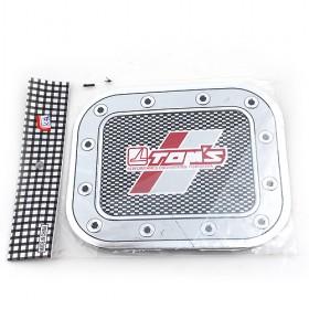 Modern Design Silver And Red Square Metallic Customized Gas Cap Stickers For Motorcycle