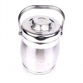 Silver Polished 2L Stainless Steel Insulated And Sealed Heat Preservation Lunch Box