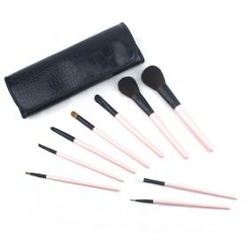 Wooden Color Professional Ulstra Soft Bristle Portable Travel Eyes Cosmetic Makeup Brushes Set