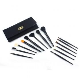 Black Professional Ulstra Soft Bristle Portable Travel Eyes Cosmetic Makeup Brushes Set