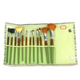High Quality Green Professional Ulstra Soft Bristle Eyes Cosmetic Makeup Brush Set