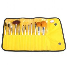High Quality Yellow Professional Ulstra Soft Bristle Eyes Cosmetic Makeup Brush Set