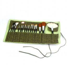 High Quality Elegant Green Professional Stippling Cosmetic Makeup Brush Set