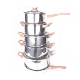Hot Sale 5pcs Polished Stainless Steel Pots And Pans/ Best Kitchen Helper
