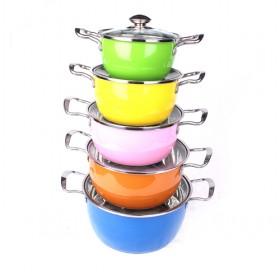 Good Quality Stainless Steel 5pcs Colorful Pot Sets For Home Use