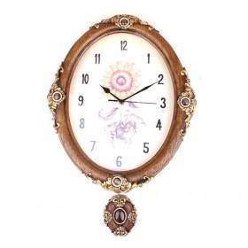 Resin Decorative Wall Clock, Pendulum Clocks, Antique Clock (38*32cm)