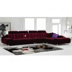 Retro Style Elegant Dark Red Fabric Sofa Set