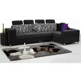 Moden Design Stylish Black Fabric Sofa Set
