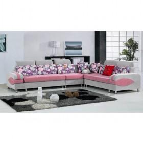 High Quality Sweet Cute Pink Flower Patterns Separable Fabric Sofa Set
