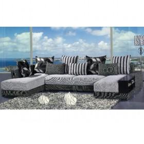 Good Quality Brown And White Stripes Separable Fabric Sofa Set
