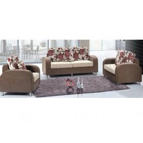 Brown Linen Three Pieces Detachable Sectional Fabric Sofa Set