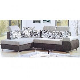 Custom Light Brown And White Floral Prints Detachable Fabric Sofa