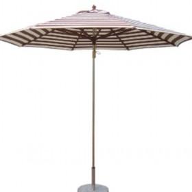 38mm Good Quality White And Brown Stripes Patio Stainless Steel Umbrella