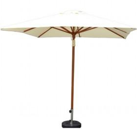 48mm High Quality Creamy White Patio Double String Wooden Umbrella