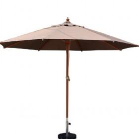 Good Quality Light Brown Patio Luxurious Kempas Wood Umbrella