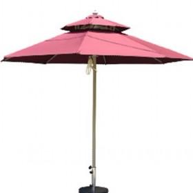 48mm High Two Layers Patio Scarlet Drawstring Aluminum Umbrella