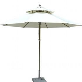 48mm High White Patio Double Layer Drawstring Aluminum Umbrella